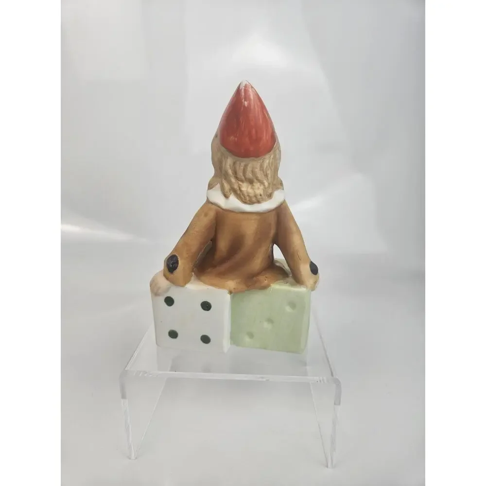 Vintage Capidimonte Ceramic Italian Clown Child Sitting on Dice Figurine‎ 5